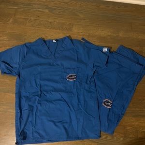 Florida Gators royal blue scrubs top and bottom